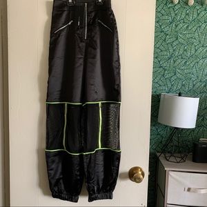 Satin and mesh pants